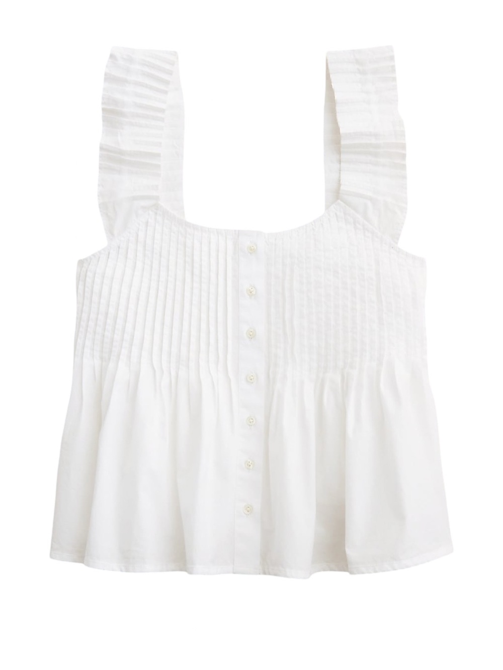 J. Crew Pintuck Peplum Top 100% Cotton Size Small